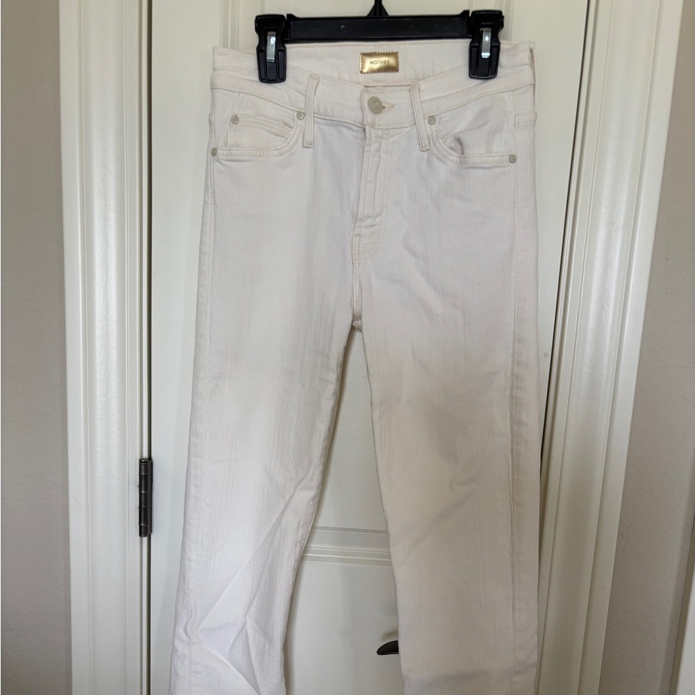 Mother Ecru Denim, The Rascal Ankle Snippet, size 25.